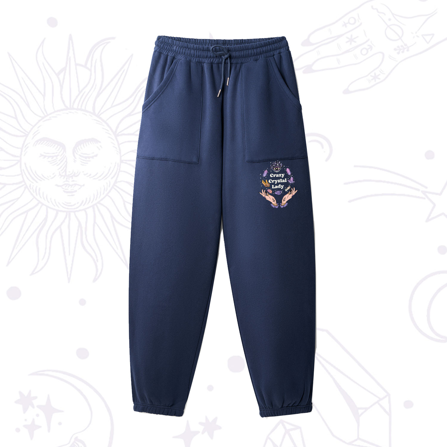 Purplehecate Crazy Crystal Lady Fleece Sweatpants