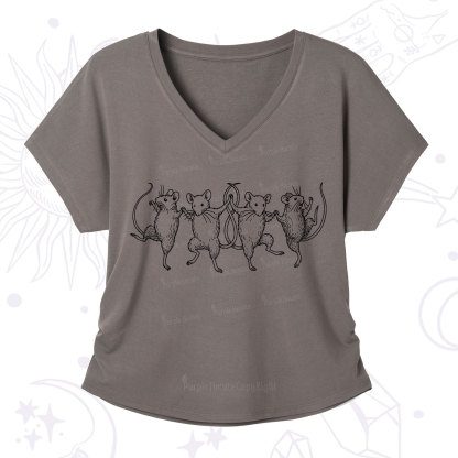Purplehecate Dancing Rats V-Neck T-Shirt