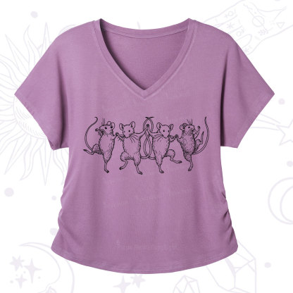 Purplehecate Dancing Rats V-Neck T-Shirt
