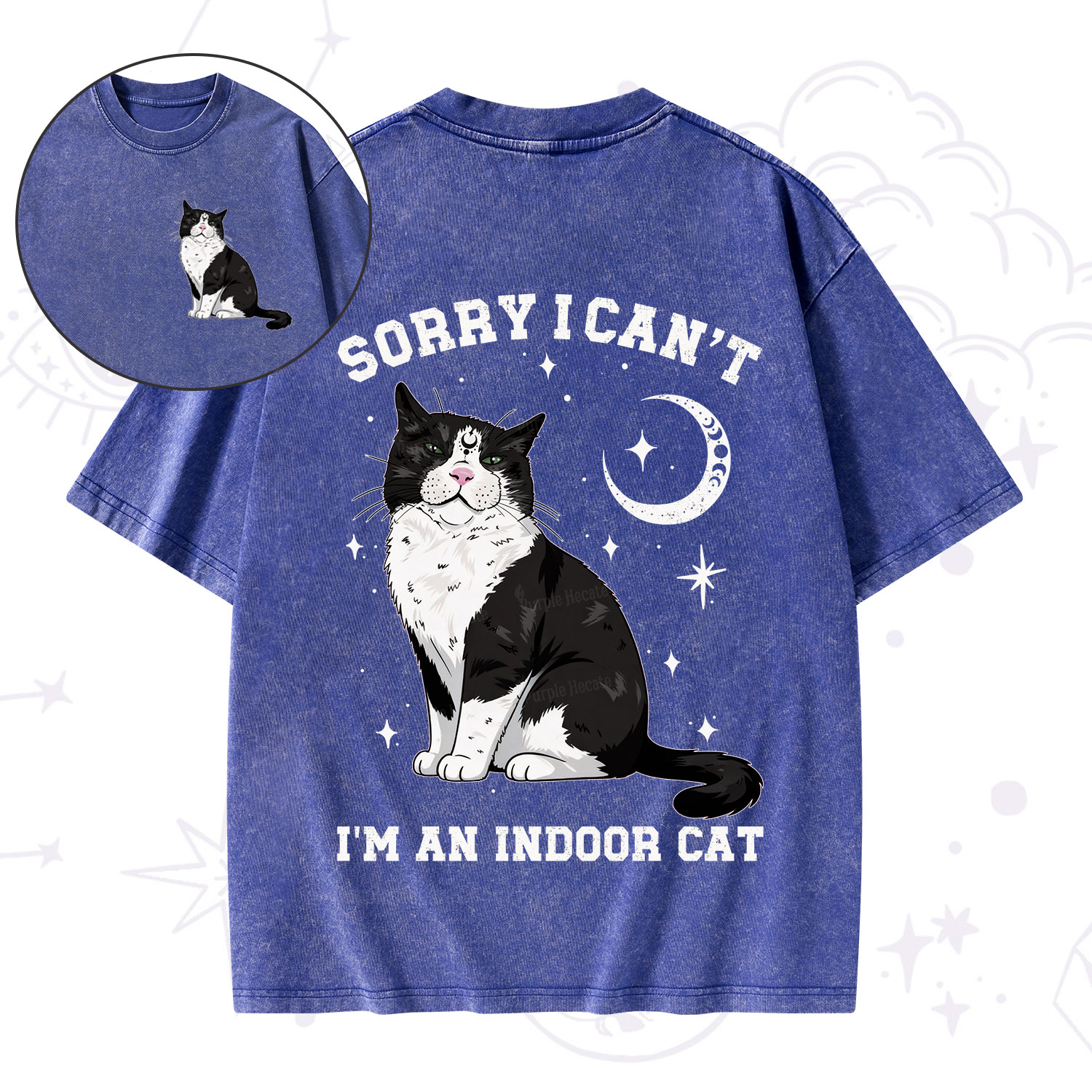 [Copy]Purplehecate First Of All I'm A Delight Cat Washed T-Shirt