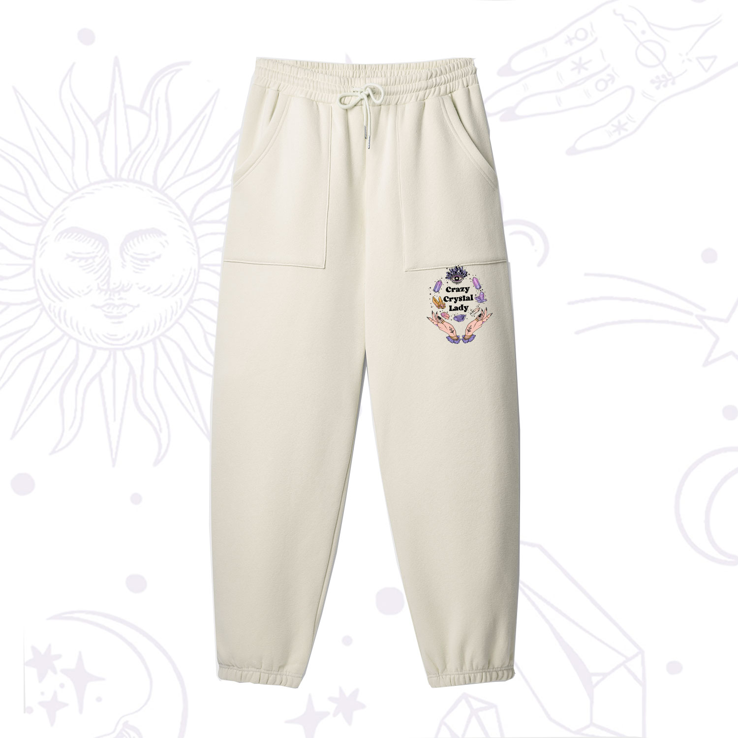 Purplehecate Crazy Crystal Lady Fleece Sweatpants