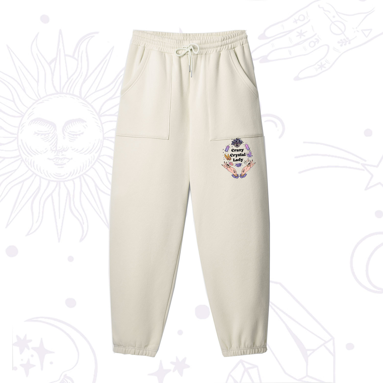 Purplehecate Crazy Crystal Lady Fleece Sweatpants
