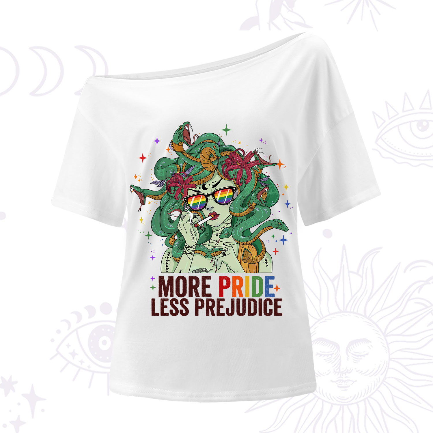 Purplehecate More Pride Less Prejudice Medusa One Shoulder T-Shirt