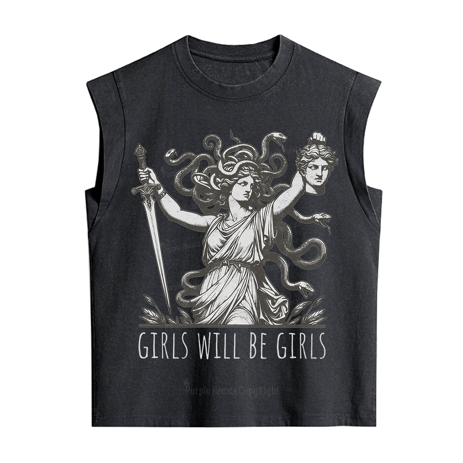 Purplehecate Girls Will Be Girls Medusa Vintage Washed Tank