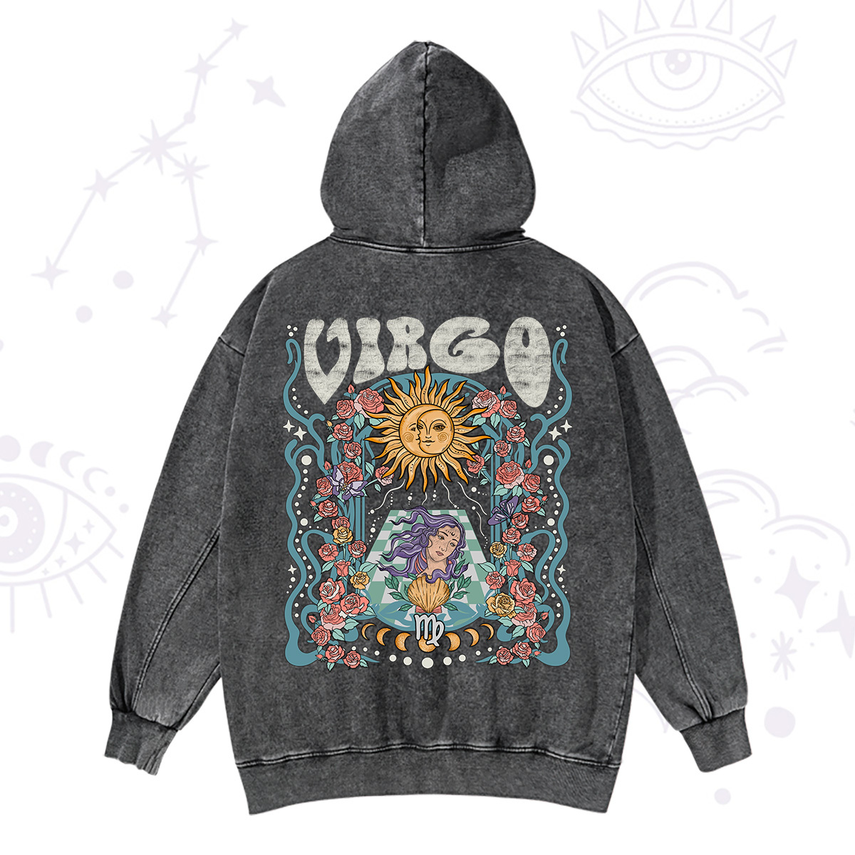 Magic Purplehecate Virgo Spirit Zodiac Washed Hoodie