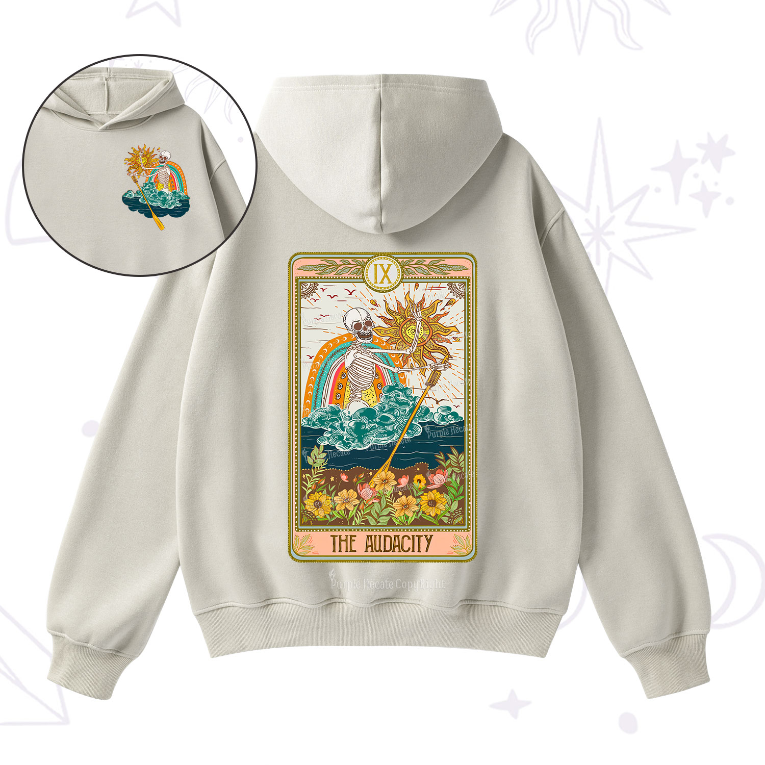 Purplehecate The Audacity Tarot Card Fleece Hoodie Suit