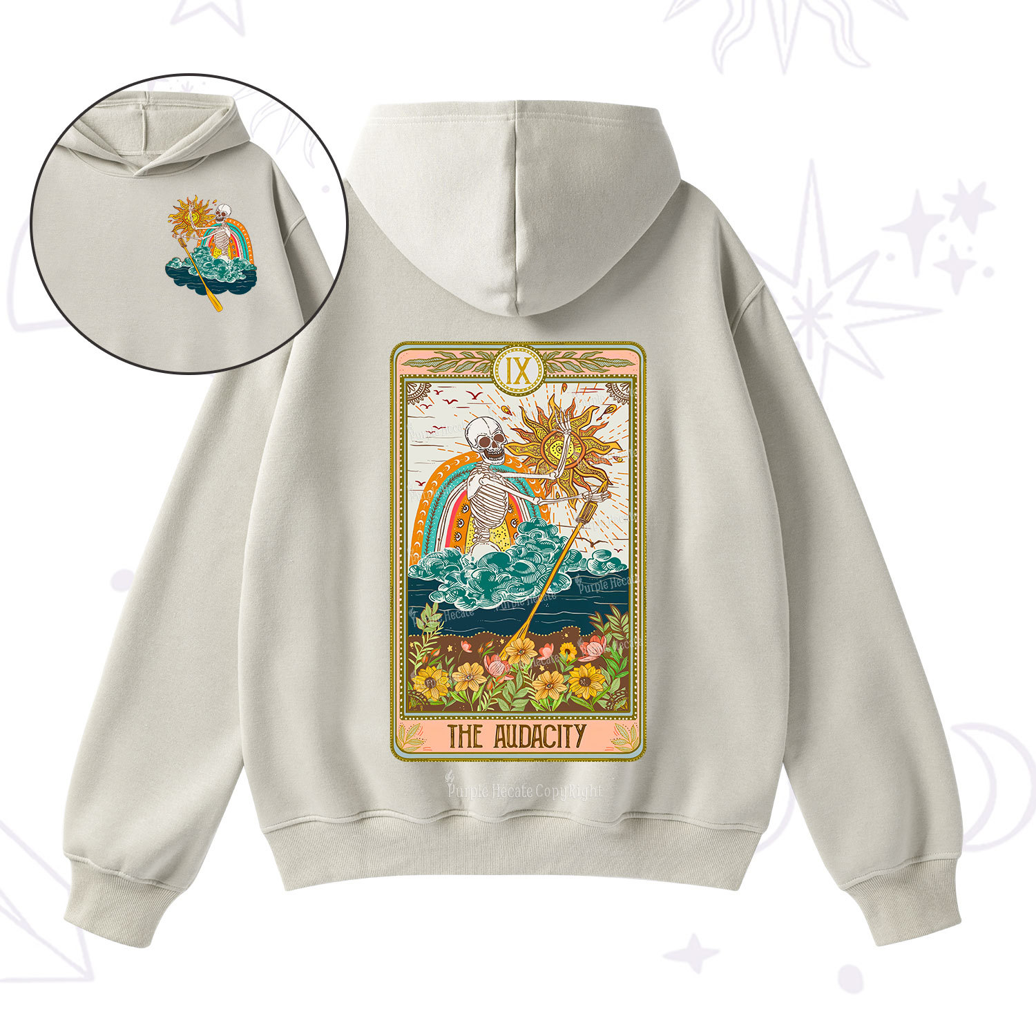Purplehecate The Audacity Tarot Card Fleece Hoodie Suit