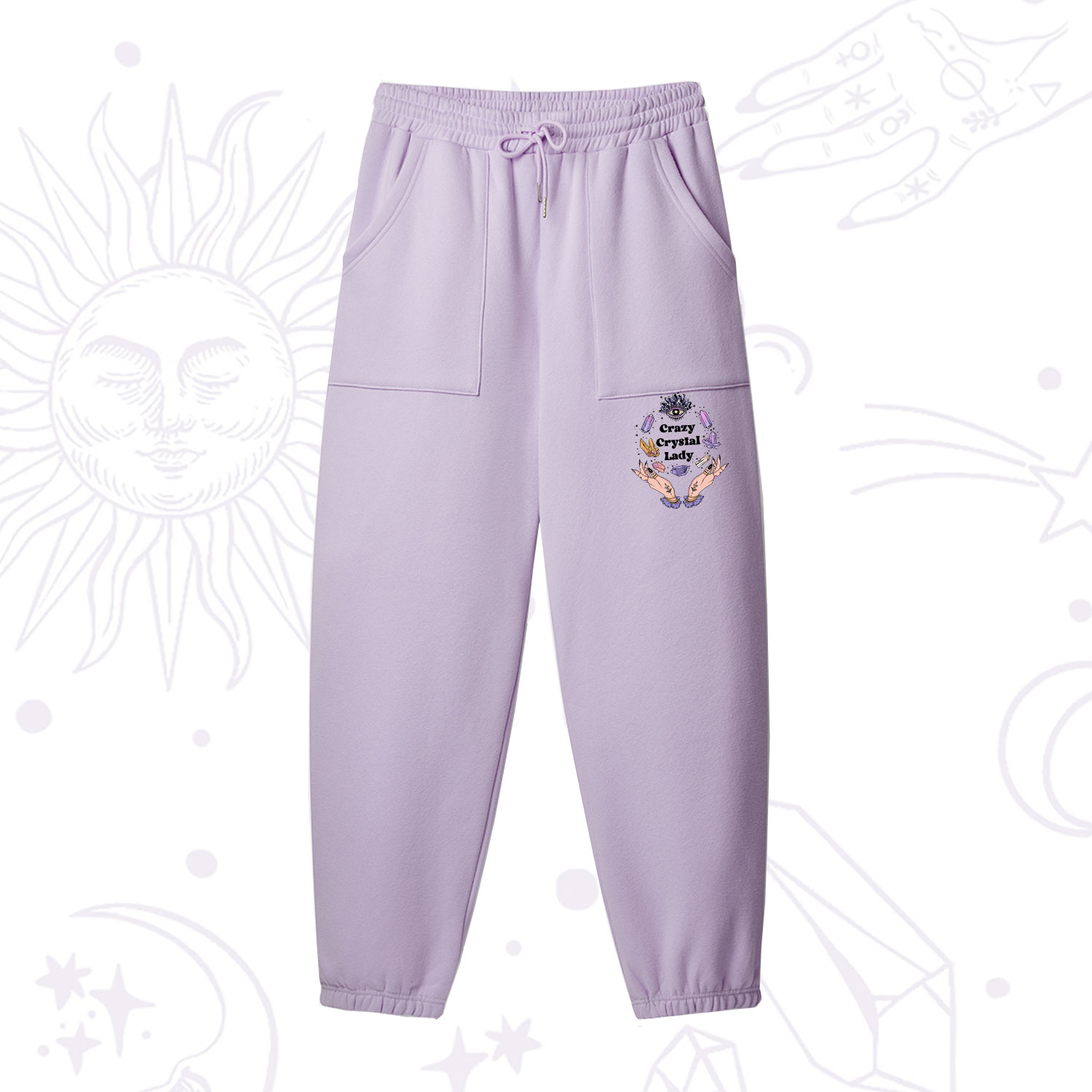 Purplehecate Crazy Crystal Lady Fleece Sweatpants