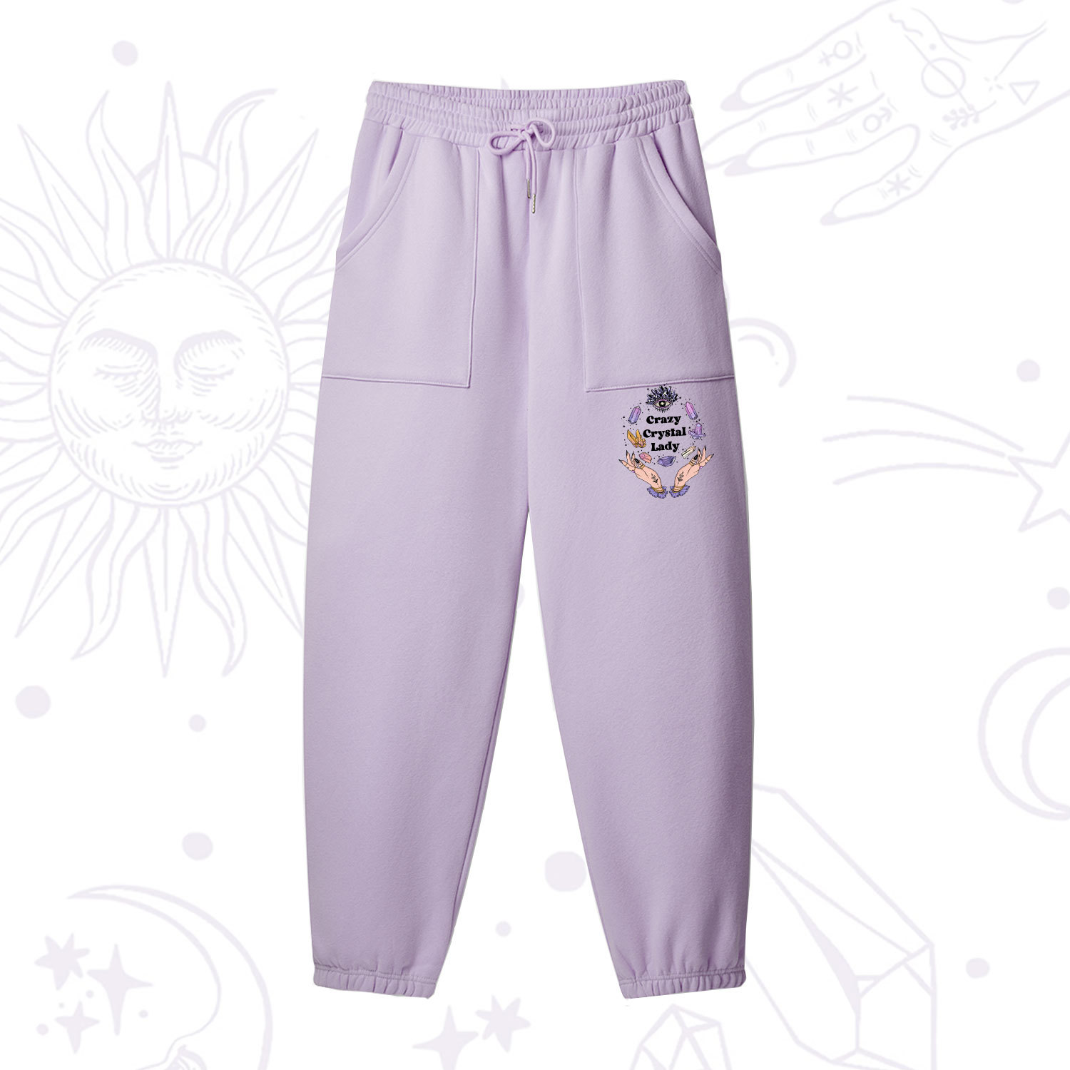 Purplehecate Crazy Crystal Lady Fleece Sweatpants