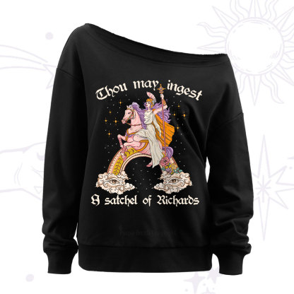 Purplehecate Thou may ingest a satchel of Richards Off The Shoulder Sweatshirt