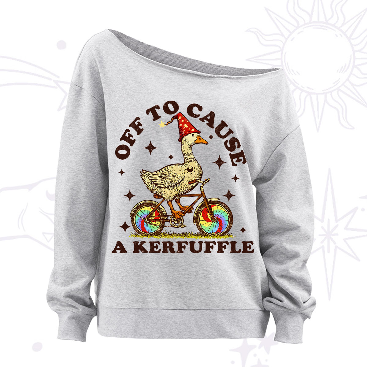 Purplehecate Off to Cause a Kerfuffle Goose Off The Shoulder Sweatshirt
