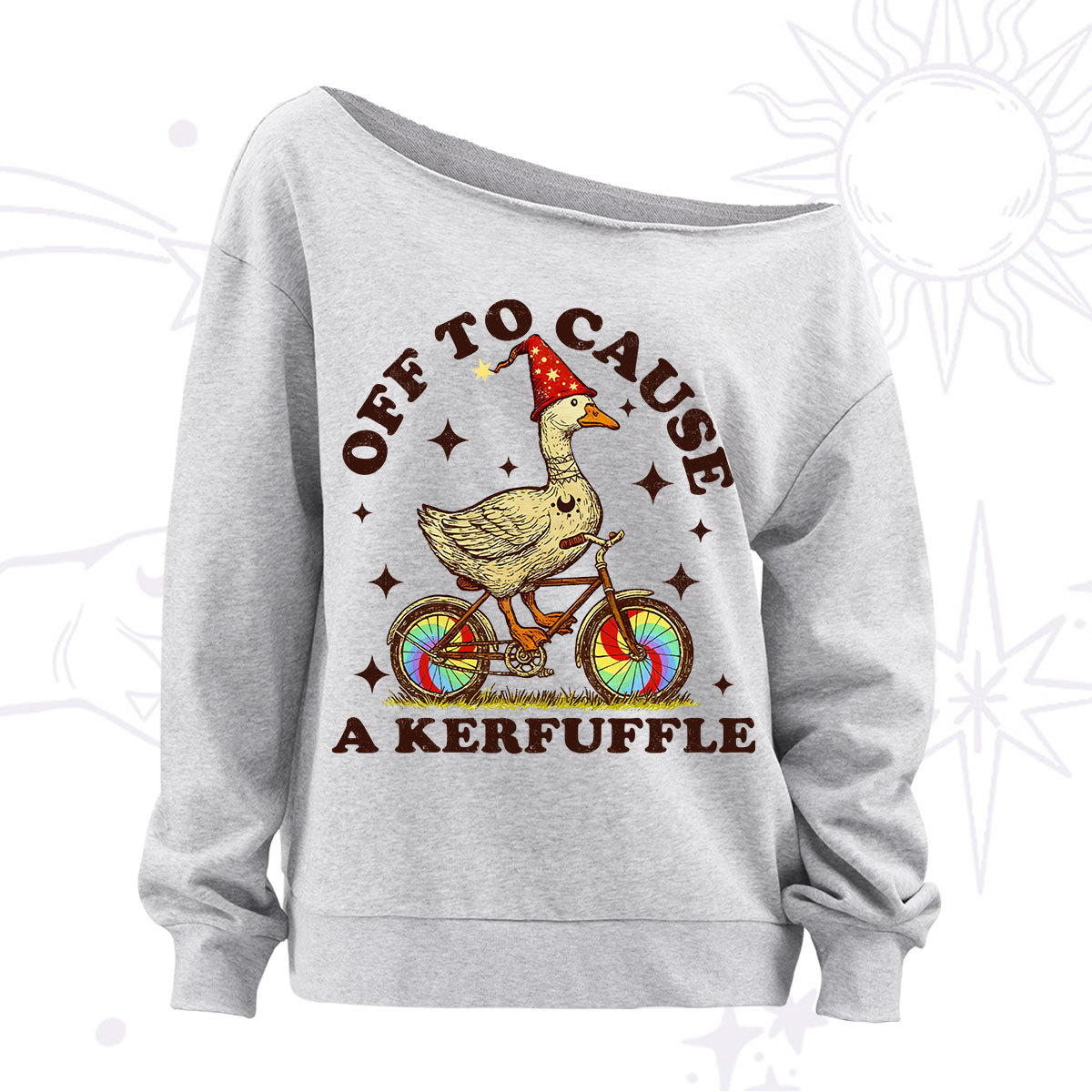 Purplehecate Off to Cause a Kerfuffle Goose Off The Shoulder Sweatshirt