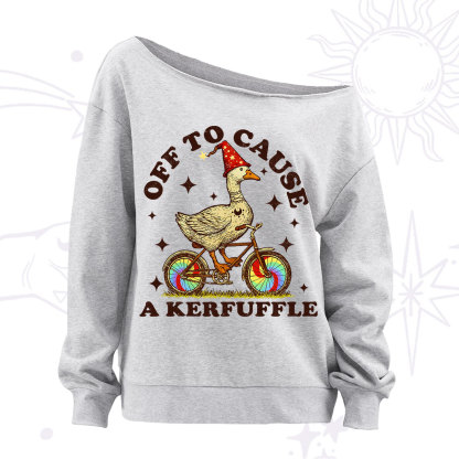 Purplehecate Off to Cause a Kerfuffle Goose Off The Shoulder Sweatshirt