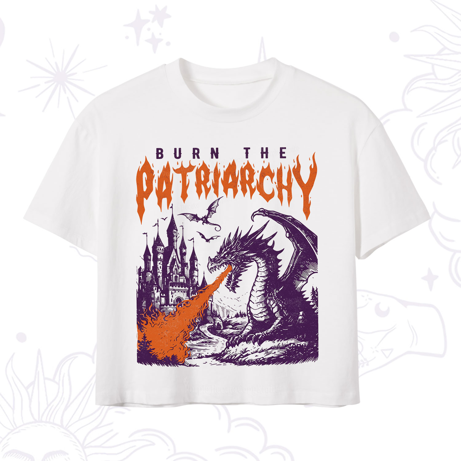 Purplehecate Burn the Patriarchy Dragon Crop T-Shirt