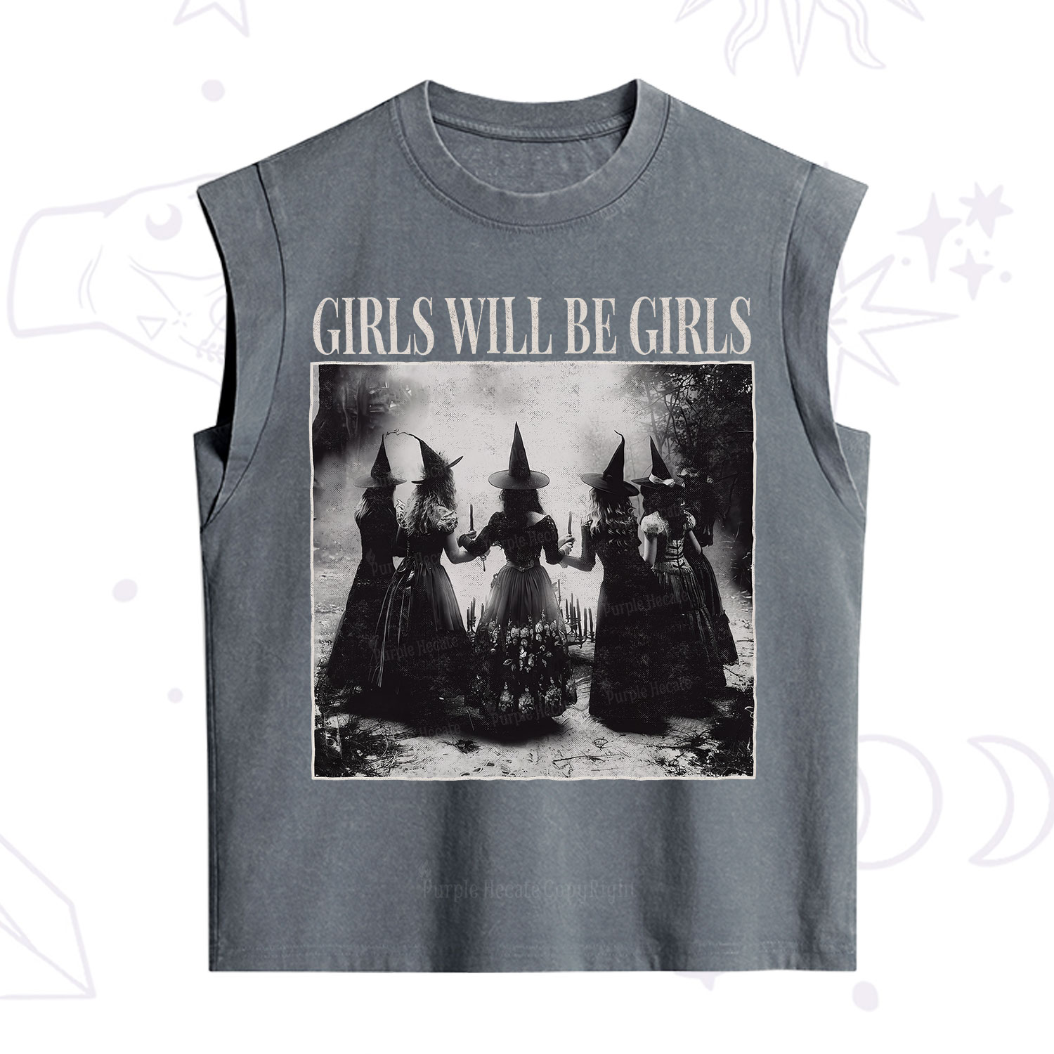 Purplehecate Girl Will Be Girl Witch Vintage Washed Tank
