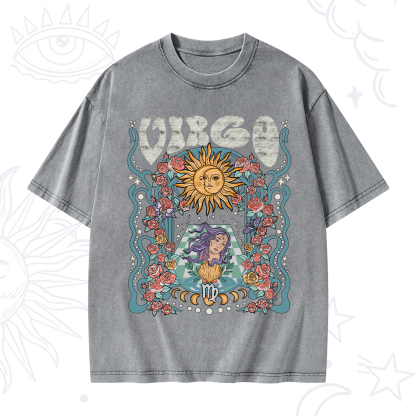 Purplehecate Virgo Spirit Zodiac Washed T-Shirt