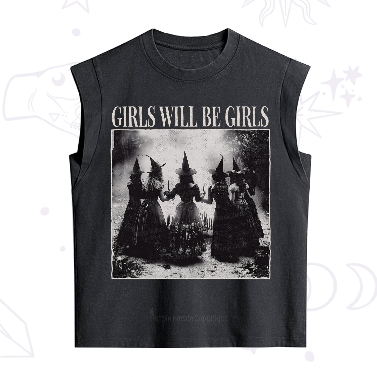Purplehecate Girl Will Be Girl Witch Vintage Washed Tank