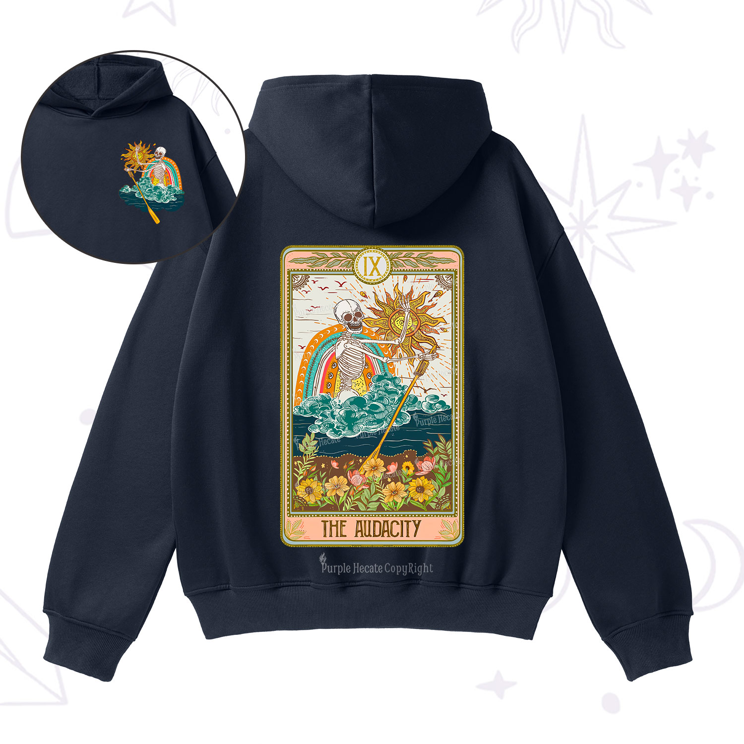 Purplehecate The Audacity Tarot Card Fleece Hoodie Suit