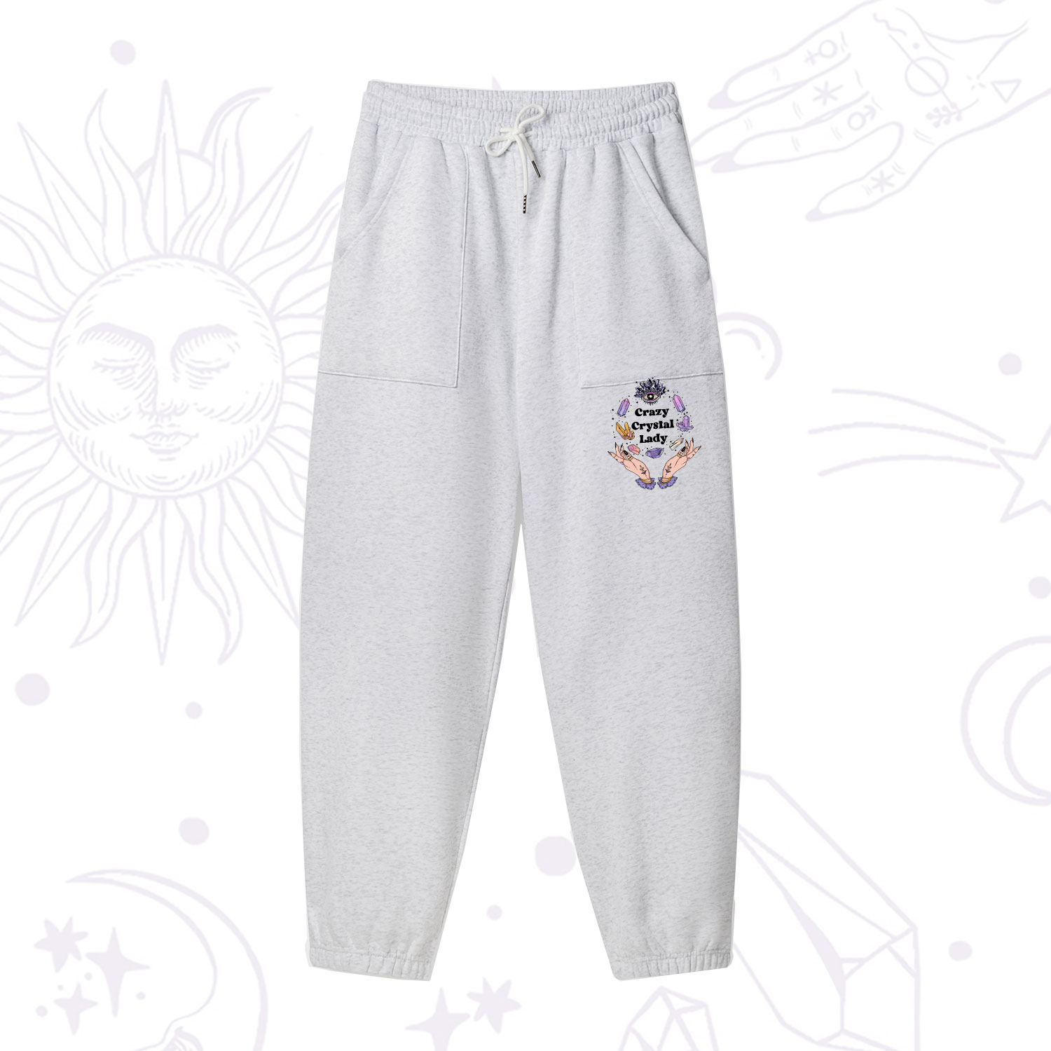 Purplehecate Crazy Crystal Lady Fleece Sweatpants