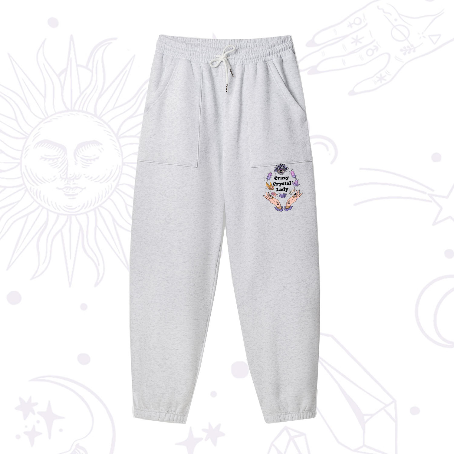 Purplehecate Crazy Crystal Lady Fleece Sweatpants