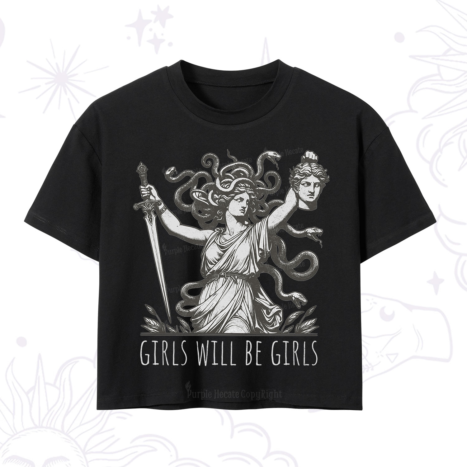 Purplehecate Girls Will Be Girls Medusa Crop T-Shirt