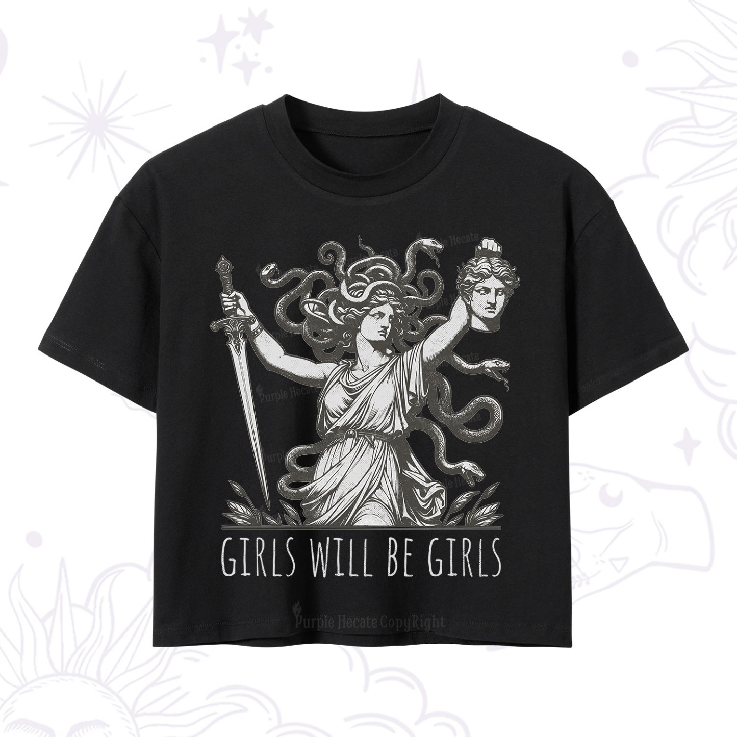Purplehecate Girls Will Be Girls Medusa Crop T-Shirt