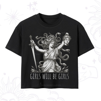 Purplehecate Girls Will Be Girls Medusa Crop T-Shirt