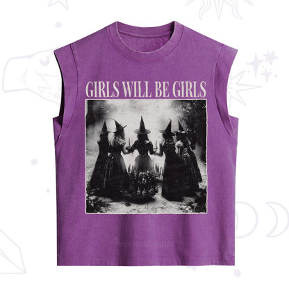 Purplehecate Girl Will Be Girl Witch Vintage Washed Tank