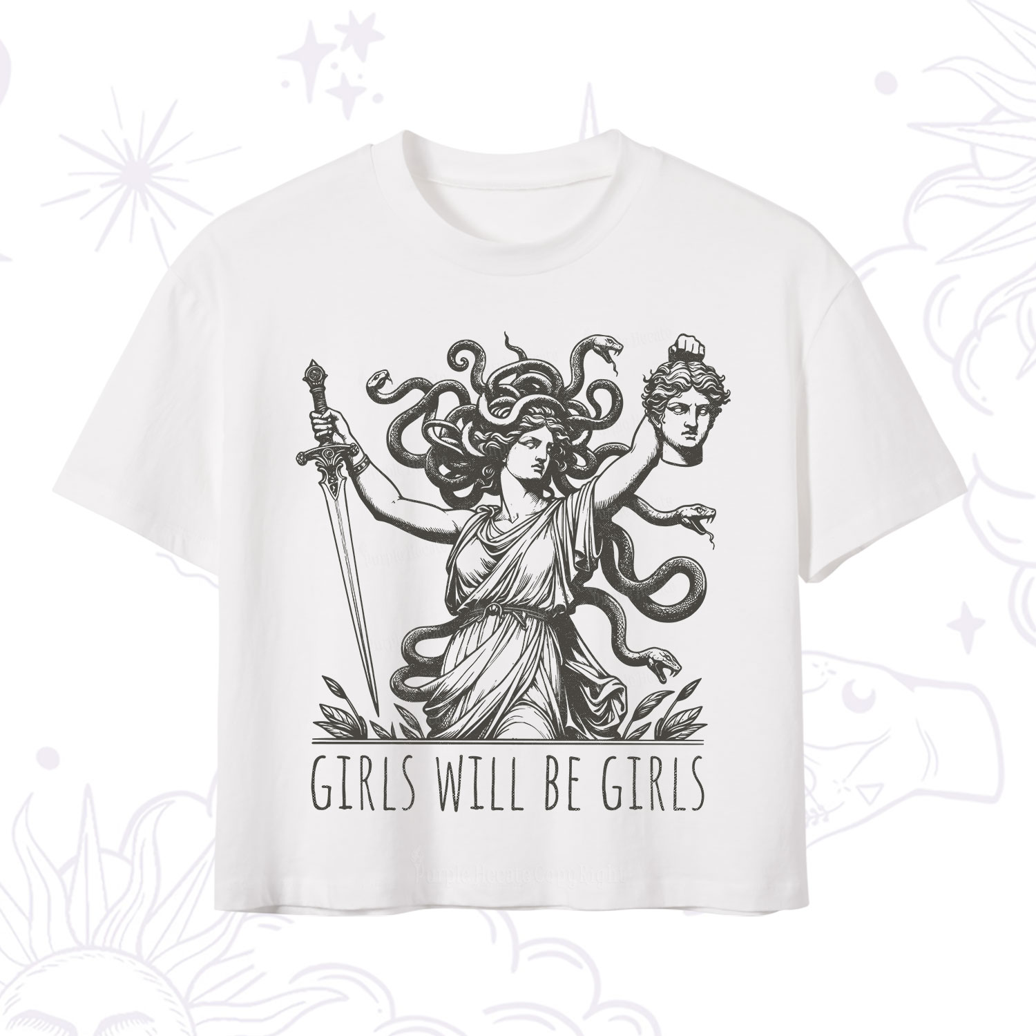 Purplehecate Girls Will Be Girls Medusa Crop T-Shirt