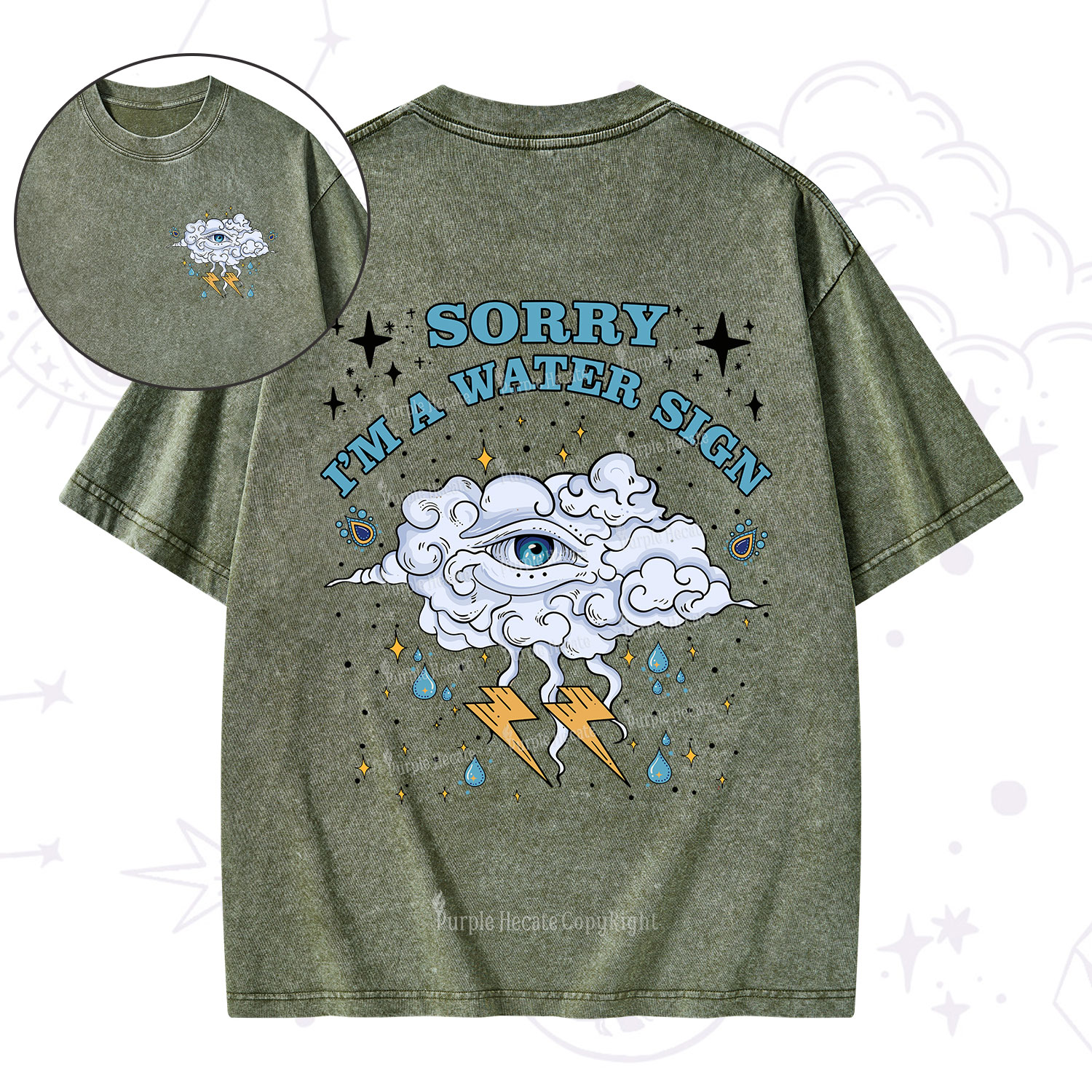Purplehecate Sorry I'm A Water Sign Washed T-Shirt