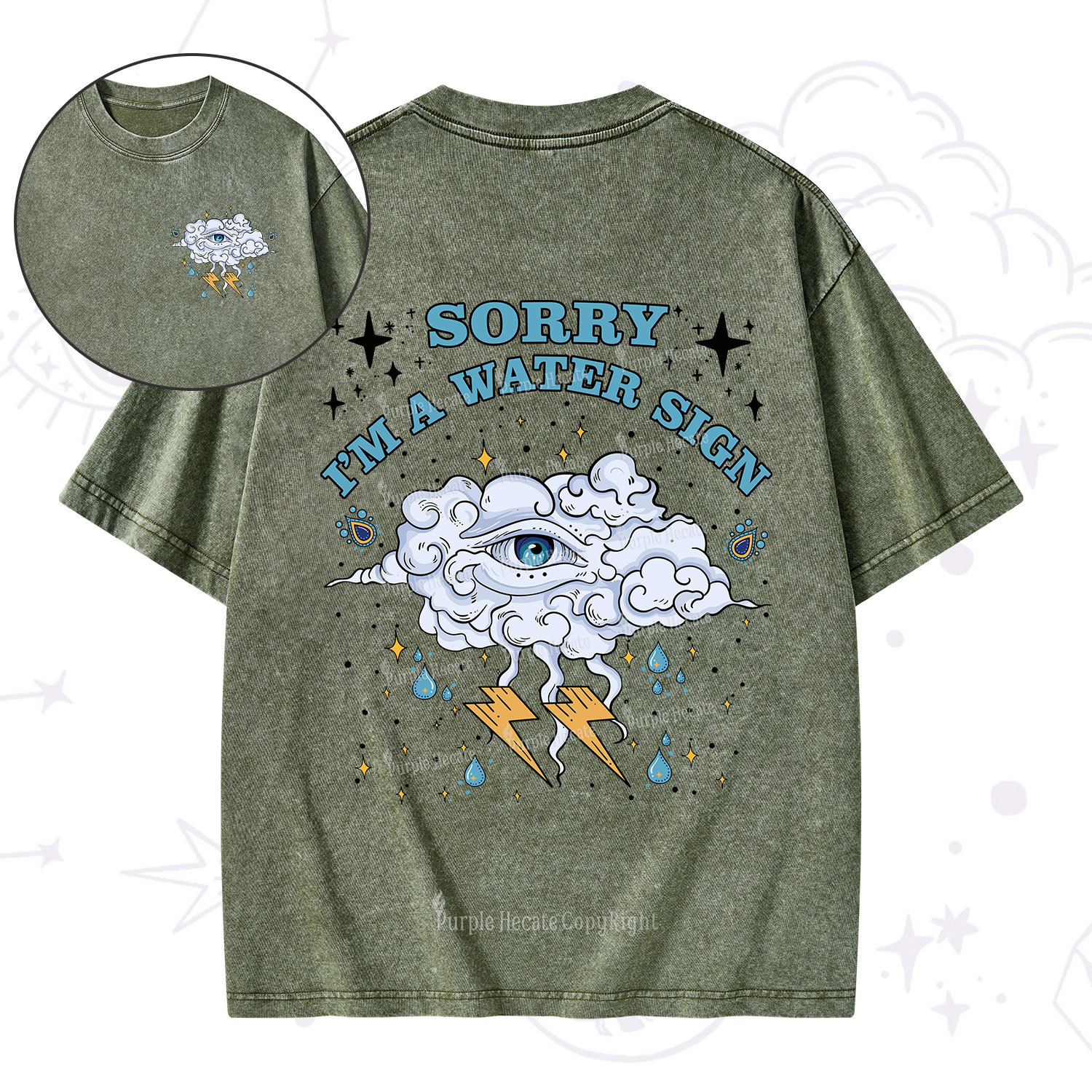 Purplehecate Sorry I'm A Water Sign Washed T-Shirt