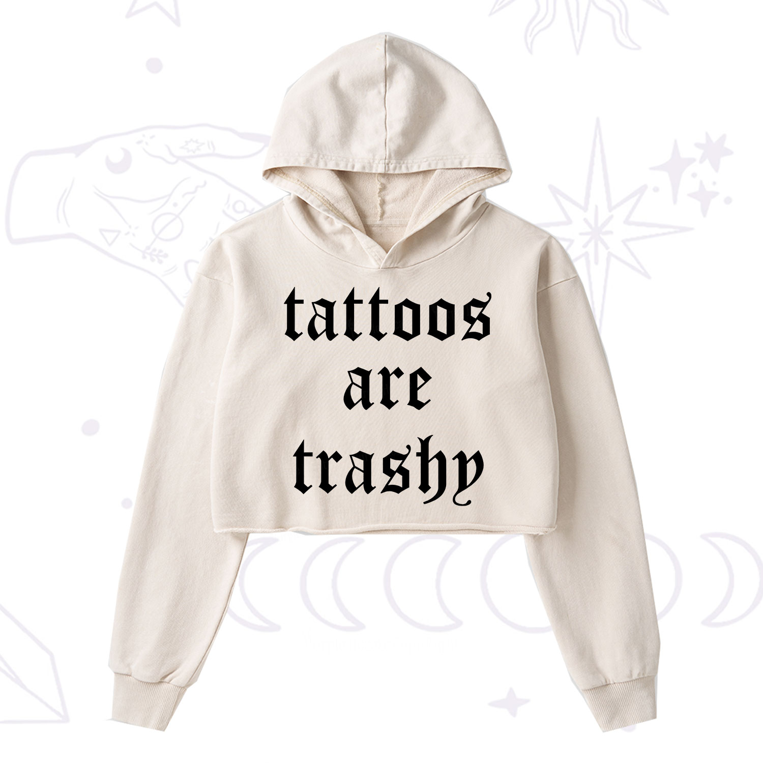 Purplehecate Tattoos Are Trashy Washed Cropped Hoodie