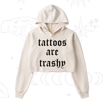 Purplehecate Tattoos Are Trashy Washed Cropped Hoodie