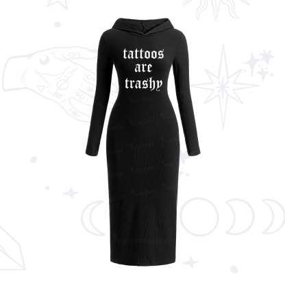 Purplehecate Tattoos Are Trashy Hooded Knit Dress
