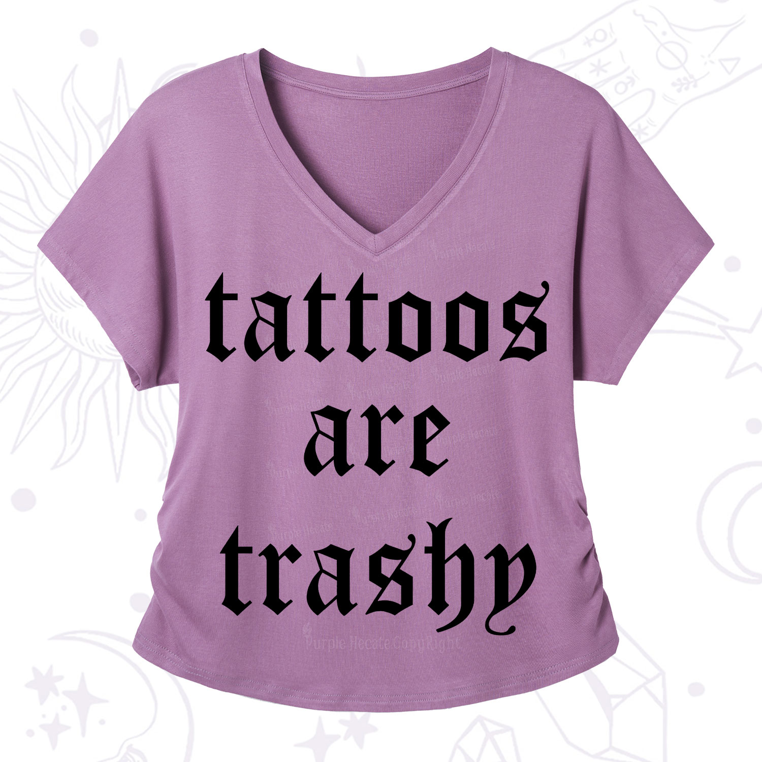 Purplehecate Tattoos Are Trashy V-Neck T-Shirt