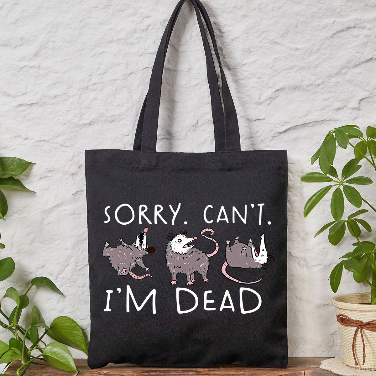 Purplehecate Funny Possum Sorry I Can't I'm Dead Tote Bag