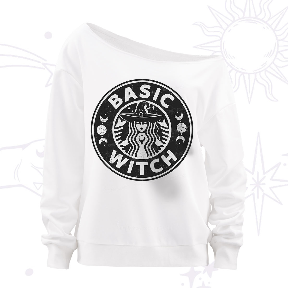 Purplehecate Basic Witch Off The Shoulder Sweatshirt