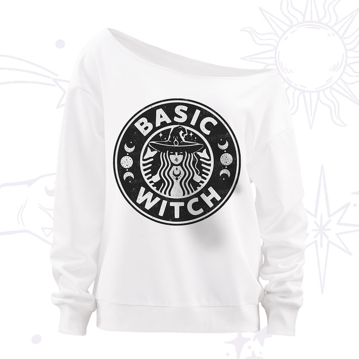 Purplehecate Basic Witch Off The Shoulder Sweatshirt