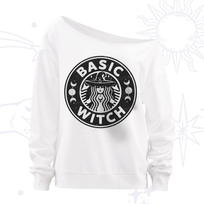 Purplehecate Basic Witch Off The Shoulder Sweatshirt