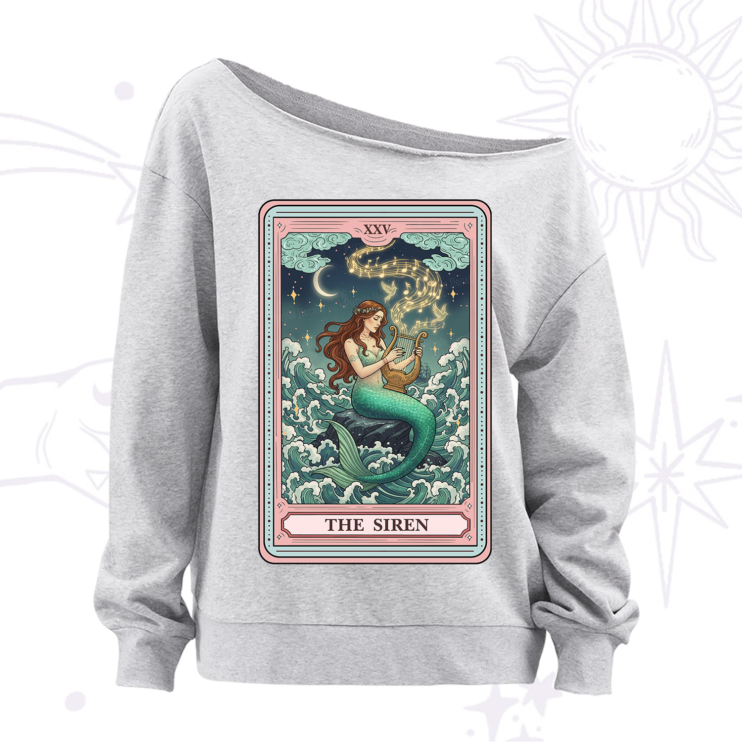 Purplehecate The Siren Tarot Off The Shoulder Sweatshirt