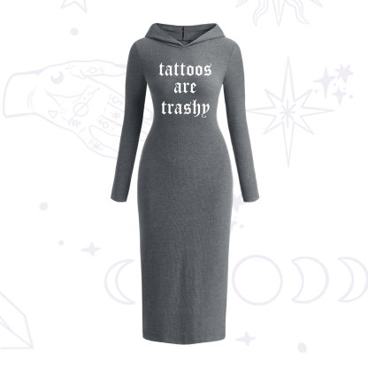 Purplehecate Tattoos Are Trashy Hooded Knit Dress