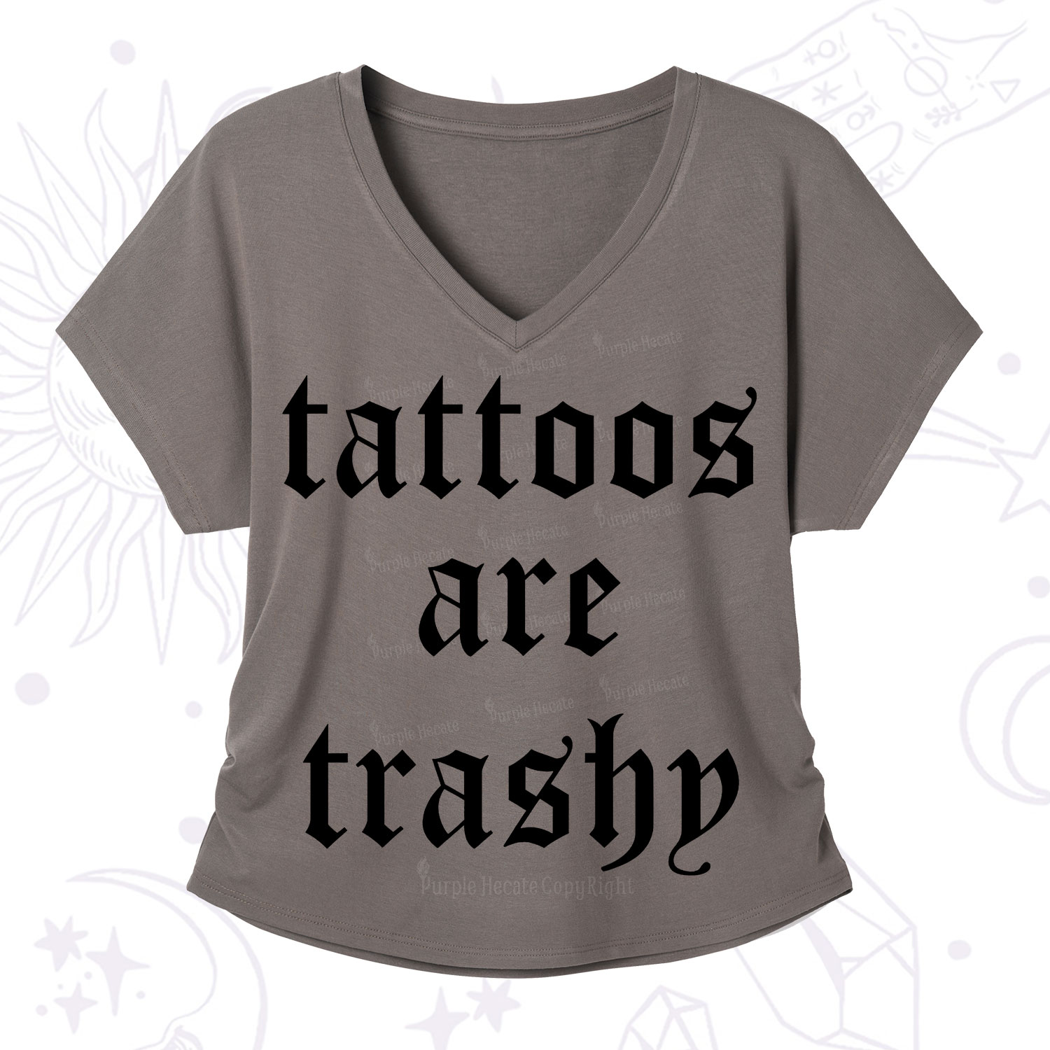 Purplehecate Tattoos Are Trashy V-Neck T-Shirt