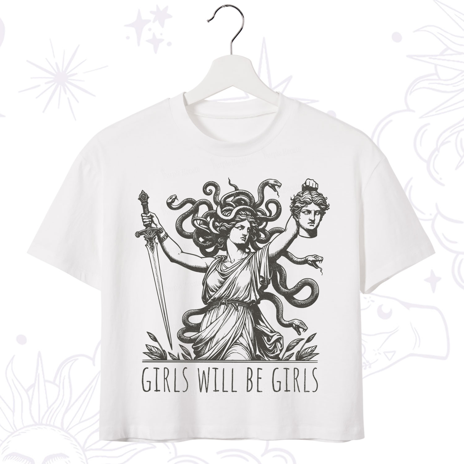 Purplehecate Girls Will Be Girls Medusa Crop T-Shirt