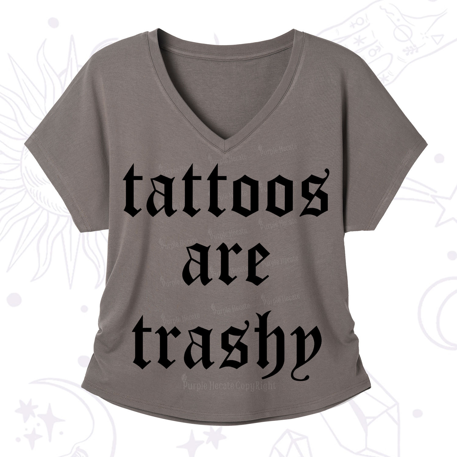 Purplehecate Tattoos Are Trashy V-Neck T-Shirt