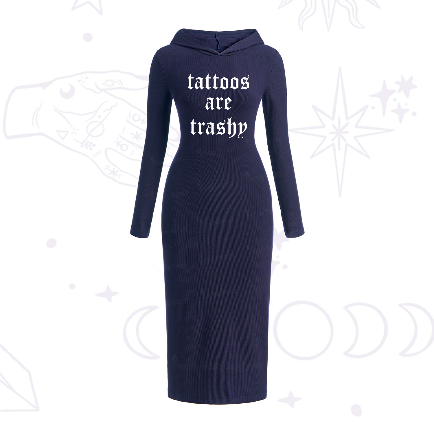 Purplehecate Tattoos Are Trashy Hooded Knit Dress