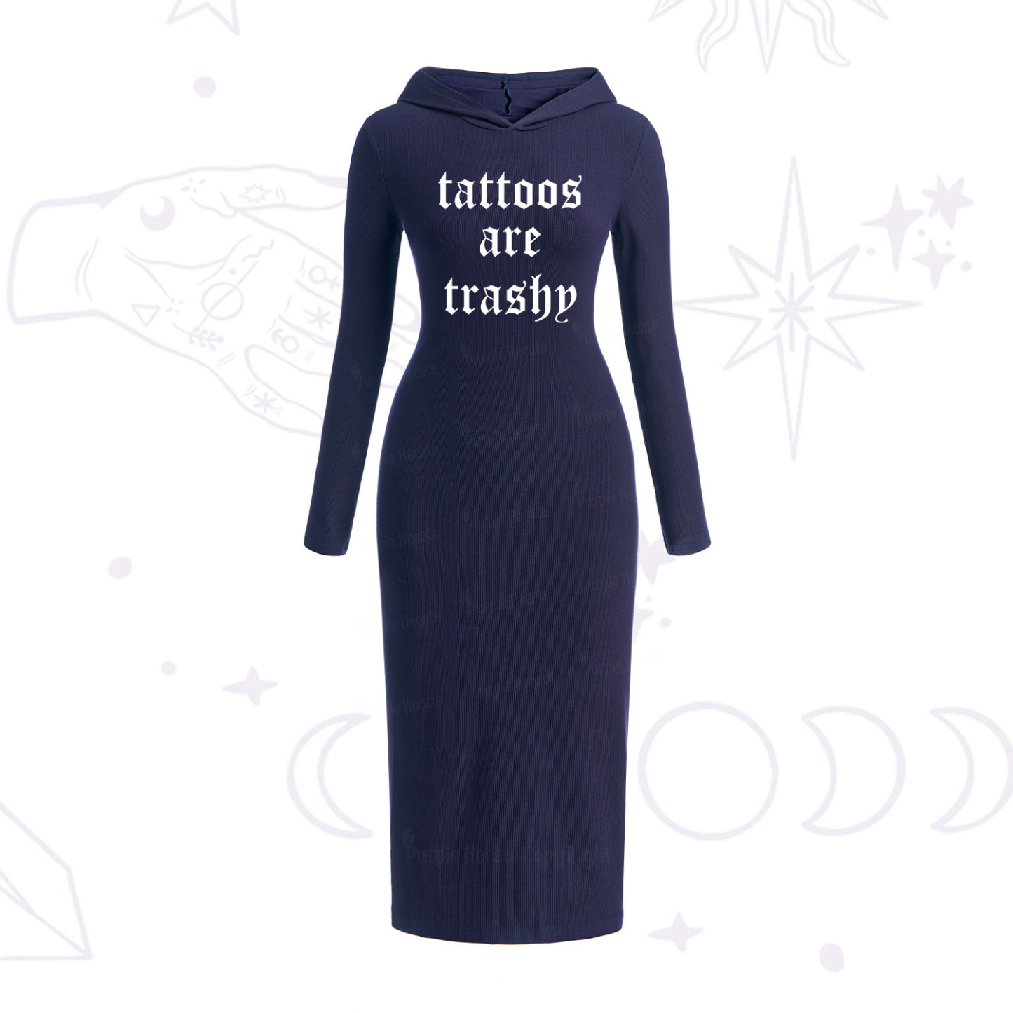 Purplehecate Tattoos Are Trashy Hooded Knit Dress