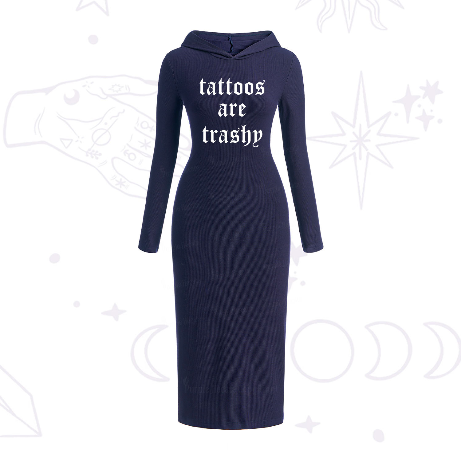 Purplehecate Tattoos Are Trashy Hooded Knit Dress