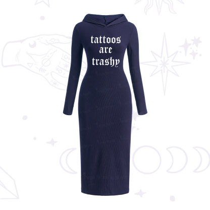 Purplehecate Tattoos Are Trashy Hooded Knit Dress