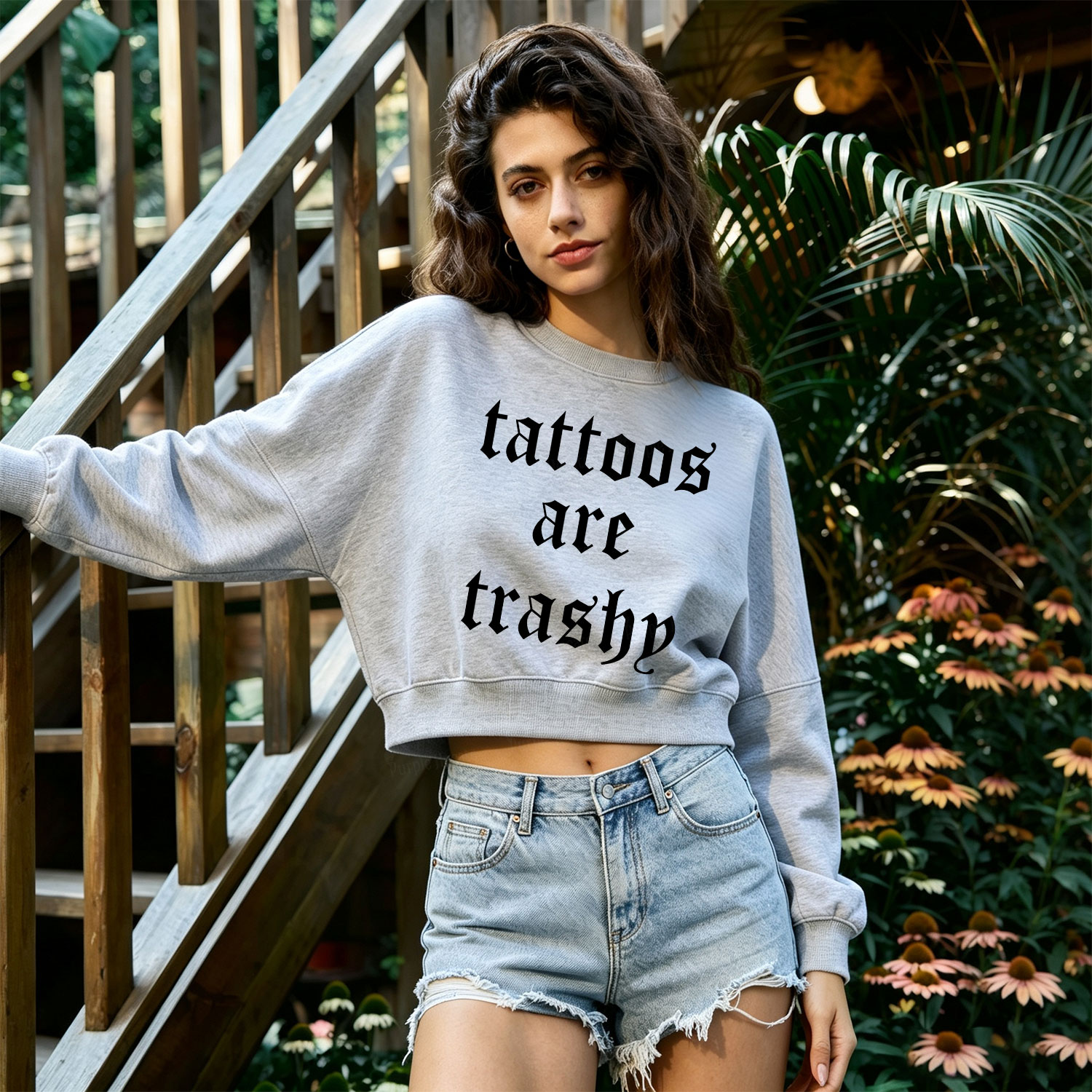 [Copy]Purplehecate Compost Your Enemies Fleece Cropped Sweatshirt