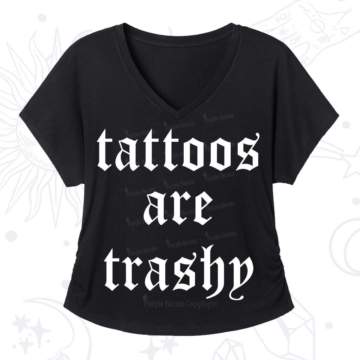 Purplehecate Tattoos Are Trashy V-Neck T-Shirt